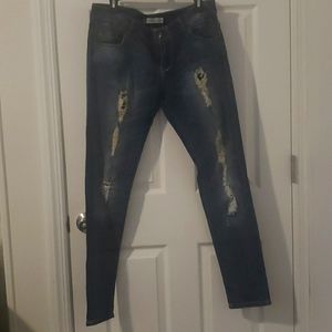 Zara Distressed skinny blue jeans size 10 Usa/42 Euro